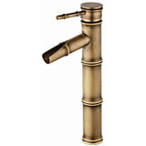 High Bamboo Faucet, Waterfall Basin Mixer Tap, Single Hole Hot and Cold Water Available, Bronze Bathroom Faucet, 3 Joints Break Mouth, 30 x 81 x 20 mm In Australia - Darrahopens