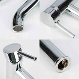 Bathroom Sink Faucet, High Arc Bathroom Sink Mixer Tap, Adjustable Hot and Cold Mixer Tap, Chrome Plated Brass, Silver Grey In Australia - Darrahopens