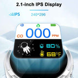 Portable Carbon Monoxide Detector with 2.1 Inch Screen, Multifunction Temperature and Humidity Tester, Electrochemical Sensor, IP65 Waterproof In Australia - Darrahopens