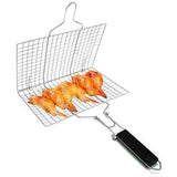 Grilling Basket, Stainless Steel Barbecue Basket, Barbecue Grill Basket, Foldable Stainless Steel Fish Basket with Removable Handle for Fish, Steak