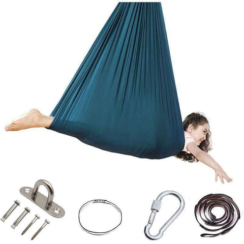 Sensory Therapy Swing for Kids, 360 Degree Indoor-Outdoor Children Hammock, Elastic Swing Therapy, Hugging Hanging Chair, Sky Blue In Australia - Darrahopens