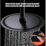 Ultra Thin Rainfall Shower Head, Fixed Rainfall Waterfall, Black Stainless Steel Round Shower Head, 8 Inch In Australia - Darrahopens