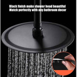 Ultra Thin Rainfall Shower Head, Fixed Rainfall Waterfall, Black Stainless Steel Round Shower Head, 8 Inch In Australia - Darrahopens