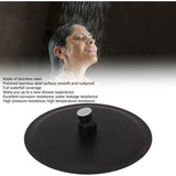 Ultra Thin Rainfall Shower Head, Fixed Rainfall Waterfall, Black Stainless Steel Round Shower Head, 8 Inch In Australia - Darrahopens
