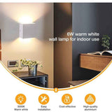 2 Pcs Indoor Wall Light, Bedroom Wall Light 6W 3000K, LED Square Wall Light, White Wall Lamp Used in Living Room, Bathroom, Kitchen, Dining Room