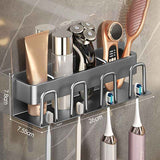Electric Toothbrush Holder No Drilling Wall Mounted Space Saving Electric Toothbrush Holder Bathroom Accessories Grey 4 Cups In Australia - Darrahopens