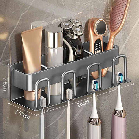 Electric Toothbrush Holder No Drilling Wall Mounted Space Saving Electric Toothbrush Holder Bathroom Accessories Grey 4 Cups In Australia - Darrahopens
