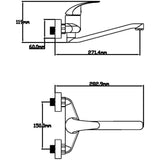 Kitchen Mixer Tap, Wall Mounted, Low Spout, Silver In Australia - Darrahopens