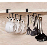 2 Pack Storage Hooks for Glasses, Kitchen Utensils, Tooth and Scarf, Bottom Hook for Cabinet, No Drilling Required, Black In Australia - Darrahopens