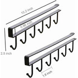 2 Pack Storage Hooks for Glasses, Kitchen Utensils, Tooth and Scarf, Bottom Hook for Cabinet, No Drilling Required, Black In Australia - Darrahopens