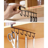2 Pack Storage Hooks for Glasses, Kitchen Utensils, Tooth and Scarf, Bottom Hook for Cabinet, No Drilling Required, Black In Australia - Darrahopens