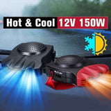 Car Heater, 2 in 1 Fast Heating with Heating and Cooling, Anti-Fog, 12V, 150W, 3 Sockets Cigarette Lighter, Red