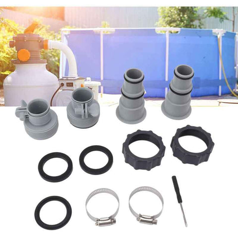 Swimming Pool Hose Adapter, Replacement Hose Adapter with Clamp for Threaded Connection Pumps