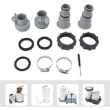 Swimming Pool Hose Adapter, Replacement Hose Adapter with Clamp for Threaded Connection Pumps