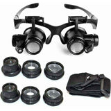 Headband Magnifier Head-Mounted Magnifying Glasses LED Light 10X, 15X, 20X and 25X Magnifications In Australia - Darrahopens