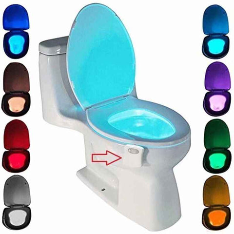 Toilet Light, LED Night Light for Toilet Bathroom PIR Sensor Detector 8 Color Changing Lighting, Only Activates in the Dark In Australia - Darrahopens