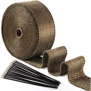 Titanium Magma Heat Insulation Tape, 10 Black Stainless Steel Cable Ties for Motorcycle Exhaust Header Pipe Heat Insulation Tape, 15 m x 50 mm In Australia - Darrahopens