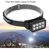 LED Motion Sensing Headlamp IPX4 Waterproof 5 Gear Rotatable USB Rechargeable Headlamp for Fishing Hiking In Australia - Darrahopens