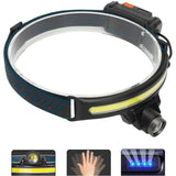 Outdoor COB LED Headlamp Rechargeable Type-C Headlight for Fishing Cycling Running, Variable Focal Length In Australia - Darrahopens