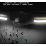 COB Headlamp, Lightweight Weight Sensing Headlamp, Rechargeable, Adjustable Angle, Bright Headlamp for Camping