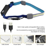 1000mAh COB LED Headlamp, USB Rechargeable Headlamp, Warning Headlamp for Riding and Running