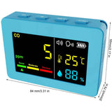 3-in-1 Portable Air Quality Meter, CO, Temperature and Humidity, Color Screen, Carbon Monoxide Detector with Voice Alarm and Battery Display In Australia - Darrahopens