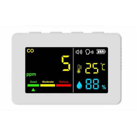 3-in-1 Portable Air Quality Meter, CO, Temperature and Humidity, Color Screen, Carbon Monoxide Detector with Voice Alarm and Battery Display In Australia - Darrahopens