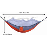 Automatic Quick Open Hammock with Mosquito Net Portable Outdoor Camping Hammock Anti-Rollover Nylon Hammock, Orange and Gray, 260 x 140 cm In Australia - Darrahopens