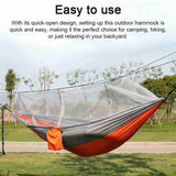 Automatic Quick Open Hammock with Mosquito Net Portable Outdoor Camping Hammock Anti-Rollover Nylon Hammock, Orange and Gray, 260 x 140 cm In Australia - Darrahopens