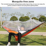 Automatic Quick Open Hammock with Mosquito Net Portable Outdoor Camping Hammock Anti-Rollover Nylon Hammock, Orange and Gray, 260 x 140 cm In Australia - Darrahopens