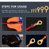 540 Pcs Gold Brass Ring Terminal M3 M4 M5 M6 M8 M10 O Shape Terminal Wire Connector