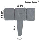 20 Pcs Garden Edging Lawn Edging Stone Effect Fence Lawn Edge Grey Decorative Garden Edging, 5 m In Australia - Darrahopens