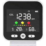 High Precision Air Quality Monitor CO2 400-5000 ppm, Desktop Temperature and Humidity Detector