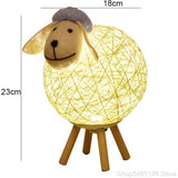 LED Night Light, Sheep Rattan Bedside Lamp, Children Night Light Projector, LED Night Lamp for Bedroom, Baby Room, Living Room, Gift, 110 cm