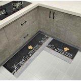 2 Pack Washable Kitchen Rugs, Pattern, Non-Slip Kitchen Mat, for Kitchen, Dining Room, Chef Hat, 40 x 120 cm, 40 x 60 cm