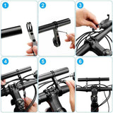 Bicycle Handlebar Extender, Multifunctional Double Bicycle Handlebar, Aluminum Alloy Bracket, Extension Frame, Flashlight Holder, 20 cm In Australia - Darrahopens