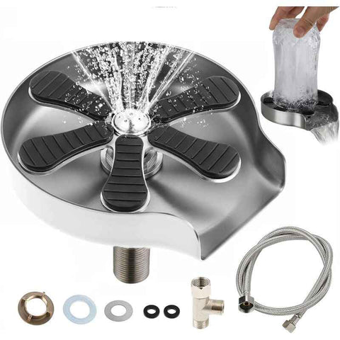 Glass Rinser for Kitchen Sink, Stainless Steel Glass Rinser, Water Bottle and Coffee Cup Cleaner, Glass Cleaning Tool for Home, Restaurant and Bar In Australia - Darrahopens