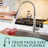 Kitchen Faucet, Kitchen Mixer Tap with 360 Degree Swivel High Arc Sink Sprayer Pull Down Sprayer 2 Modes, Stainless Steel In Australia - Darrahopens