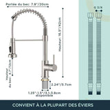 Kitchen Faucet, Kitchen Mixer Tap with 360 Degree Swivel High Arc Sink Sprayer Pull Down Sprayer 2 Modes, Stainless Steel In Australia - Darrahopens