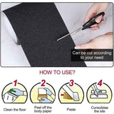 Anti-Slip Tape, Adhesive for Stairs, Friction, Abrasive for Safety, Stepladder, Indoor, Outdoor, High Traction, Black, 15 cm x 5 m