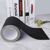 Anti-Slip Tape, Adhesive for Stairs, Friction, Abrasive for Safety, Stepladder, Indoor, Outdoor, High Traction, Black, 15 cm x 5 m