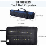 Roll-up Tool Bag with 38 Pockets, Tool Storage Bag, Screwdriver Bag, Ideal for Outdoor Use, Blue In Australia - Darrahopens