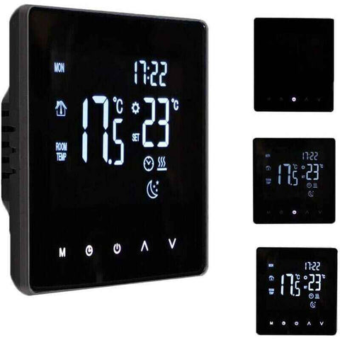 Smart Thermostat Temperature Controller for Electric Heating LCD Display Touch Screen Weekly Programmable Floor Heating Thermostats for Home Office In Australia - Darrahopens
