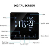 Smart Thermostat Temperature Controller for Electric Heating LCD Display Touch Screen Weekly Programmable Floor Heating Thermostats for Home Office