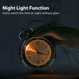 Loud Alarm Clock for Adults Heavy Sleepers, Silent Quartz with Backlight, Twin Bell, Grey, 4 Inch In Australia - Darrahopens