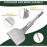 Tile Chisel, Chisel, 25 Degree Curve, Flat Tile Chisel, Professional Tile Chisel for Impact Hammers and Electric Hammers, 165 x 75 mm
