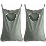 2 Pcs Hanging Laundry Basket Laundry Bag Holder Laundry Collector Bag Organizer for Bedroom Bathroom, Dark Grey