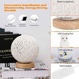 Rattan Night Light, Wooden Table Lamp with Handwoven Shade, USB Rechargeable, Rattan and Wood Bedroom Mood Lamp for Bedroom, Living Room, White In Australia - Darrahopens