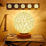 Rattan Night Light, Wooden Table Lamp with Handwoven Shade, USB Rechargeable, Rattan and Wood Bedroom Mood Lamp for Bedroom, Living Room, White In Australia - Darrahopens