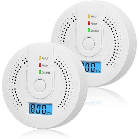 2 Pack Carbon Monoxide Detector Battery Operated with Digital LCD Display for Home Kitchen Restaurant Hotel Office, Batteries Not Included In Australia - Darrahopens